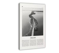 NEOHI Finland Black And White, Suomi, Suomen, Scandinavian, Helsinki, Europe City Map Travel Landscape Canvas Modern Poster Wall Art Prints Paintings Living Room Bedroom Decor 16x24inch(40x60cm)