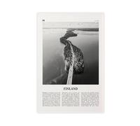 NEOHI Finland Black And White, Suomi, Suomen, Scandinavian, Helsinki, Europe City Map Travel Landscape Canvas Modern Poster Wall Art Prints Paintings Living Room Bedroom Decor 20x30inch(50x75cm)