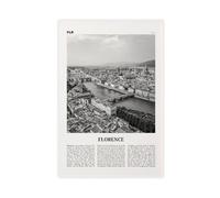 NEOHI Florence Black And White Sky, Italy, Firenze, Tuscany, Italia City Map Travel Landscape Canvas Art Wall Decor Posters Home Bar Restaurant Garage Cafe Logo Gift 12x18inch(30x45cm)