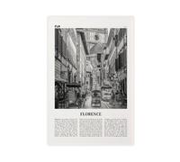 NEOHI Florence Black And White Street, Italy, Firenze, Tuscany, Italia City Map Travel Landscape Canvas Art Wall Decor Posters Home Bar Restaurant Garage Cafe Logo Gift 16x24inch(40x60cm)