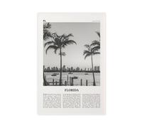 NEOHI Florida Black And White Skyline, USA, United States City Map Travel Landscape Canvas Wall Art Posters And Prints Room Aesthetic Bedroom Office Decor 16x24inch(40x60cm)