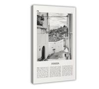 NEOHI Foggia Black And White, Italy, Italia, Fògge, Apulia City Map Travel Landscape Canvas Art Wall Decor Posters Home Bar Restaurant Garage Cafe Logo Gift 20x30inch(50x75cm)