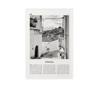 NEOHI Foggia Black And White, Italy, Italia, Fògge, Apulia City Map Travel Landscape Canvas Art Wall Decor Posters Home Bar Restaurant Garage Cafe Logo Gift 20x30inch(50x75cm)