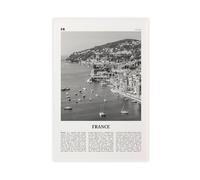 NEOHI France Black And White Coast, République Française, French, Paris Retro City Map Travel Landscape Canvas Modern Poster Wall Art Prints Paintings Living Room Bedroom Decor 20x30inch(50x75cm)