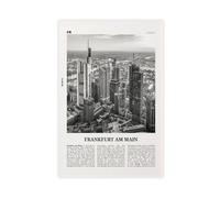 NEOHI Frankfurt Am Main Black And White, Germany, Deutschland Retro City Map Travel Landscape Canvas Art Wall Decor Posters Home Bar Restaurant Garage Cafe Logo Gift 20x30inch(50x75cm)