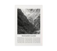 NEOHI Franz Josef Glacier Black And White, New Zealand Retro City Map Travel Landscape Canvas Modern Poster Wall Art Prints Paintings Living Room Bedroom Decor 20x30inch(50x75cm)