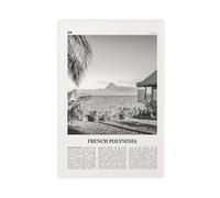 NEOHI French Polynesia Black And White, Retro City Map Travel Landscape Canvas Modern Poster Wall Art Prints Paintings Living Room Bedroom Decor 24x36inch(60x90cm)