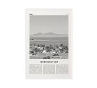 NEOHI Fuerteventura Black And White, Spain, España, Europe Retro City Map Travel Landscape Canvas Modern Poster Wall Art Prints Paintings Living Room Bedroom Decor 16x24inch(40x60cm)