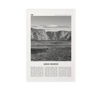 NEOHI Gros Morne Black And White, Canada Retro City Map Travel Landscape Canvas Modern Poster Wall Art Prints Paintings Living Room Bedroom Decor 12x18inch(30x45cm)