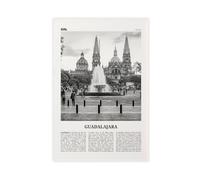 NEOHI Guadalajara Black And White Street, Mexico, México, Jalisco, America Retro City Map Travel Landscape Canvas Modern Poster Wall Art Prints Paintings Living Room Bedroom Decor 20x30inch(50x75cm)