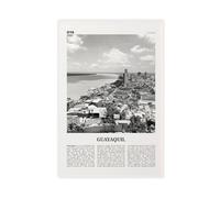 NEOHI Guayaquil Black And White, Santiago De Ecuador, Guayas Retro City Map Travel Landscape Canvas Art Wall Decor Posters Home Bar Restaurant Garage Cafe Logo Gift 16x24inch(40x60cm)