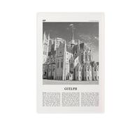 NEOHI Guelph Black And White, Ontario, Canada Retro City Map Travel Landscape Canvas Modern Poster Wall Art Prints Paintings Living Room Bedroom Decor 20x30inch(50x75cm)
