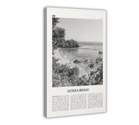 NEOHI Guinea-Bissau Black And White, Wall Decor Retro City Map Travel Landscape Canvas Wall Art Posters And Prints Room Aesthetic Bedroom Office Decor 12x18inch(30x45cm)
