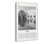NEOHI Hama Black And White, Retro City Map Travel Landscape Canvas Art Wall Decor Posters Home Bar Restaurant Garage Cafe Logo Gift 24x36inch(60x90cm)