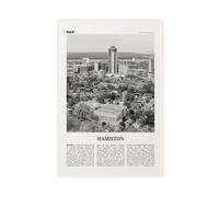 NEOHI Hamilton Black And White Canada Downtown, Ontario, Canada Retro City Map Travel Landscape Canvas Wall Art Posters And Prints Room Aesthetic Bedroom Office Decor 24x36inch(60x90cm)