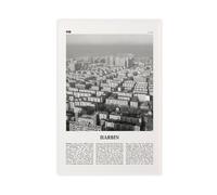 NEOHI Harbin Black And White, China Retro City Map Travel Landscape Canvas Modern Poster Wall Art Prints Paintings Living Room Bedroom Decor 16x24inch(40x60cm)