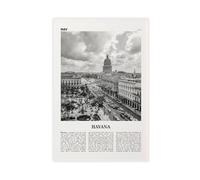 NEOHI Havana Black And White Sky, Cuba, Cuban, Caribbean Retro City Map Travel Landscape Canvas Art Wall Decor Posters Home Bar Restaurant Garage Cafe Logo Gift 20x30inch(50x75cm)
