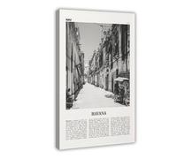 NEOHI Havana Black And White Street, Cuba, Cuban, Caribbean Retro City Map Travel Landscape Canvas Wall Art Posters And Prints Room Aesthetic Bedroom Office Decor 20x30inch(50x75cm)