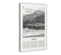 NEOHI Hawaii Black And White Surf, Hawaiian Islands Retro City Map Travel Landscape Canvas Art Wall Decor Posters Home Bar Restaurant Garage Cafe Logo Gift 24x36inch(60x90cm)