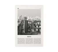 NEOHI Hefei Black And White, China Retro City Map Travel Landscape Canvas Modern Poster Wall Art Prints Paintings Living Room Bedroom Decor 24x36inch(60x90cm)