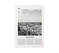 NEOHI Heidelberg Black And White, Germany, Deutschland Retro City Map Travel Landscape Canvas Wall Art Posters And Prints Room Aesthetic Bedroom Office Decor 16x24inch(40x60cm)