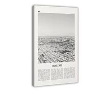 NEOHI Hialeah Black And White, Florida, USA, United States Retro City Map Travel Landscape Canvas Wall Art Posters And Prints Room Aesthetic Bedroom Office Decor 12x18inch(30x45cm)