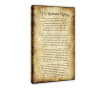 NEOHI IF You Can Keep Your Head - Rudyard Kipling Poem Poetic Distressed Parchment Canvas Art Wall Decor Posters Home Bar Restaurant Garage Cafe Logo Gift 12x18inch(30x45cm)