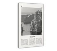 NEOHI Ireland Black And White Éire, UK, United Kingdom, Dublin City Travel Landscape Canvas Art Wall Decor Posters Home Bar Restaurant Garage Cafe Logo Gift 12x18inch(30x45cm)