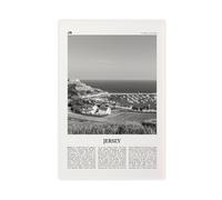 NEOHI Jersey Black And White Channel Islands View City Travel Landscape Canvas Wall Art Posters And Prints Room Aesthetic Bedroom Office Decor 12x18inch(30x45cm)