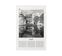 NEOHI Kent Black And White, England, UK, United Kingdom City Travel Landscape Canvas Wall Art Posters And Prints Room Aesthetic Bedroom Office Decor 24x36inch(60x90cm)