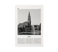 NEOHI Kiel Black And White, Germany Retro City Map Travel Landscape Canvas Modern Poster Wall Art Prints Paintings Living Room Bedroom Decor 12x18inch(30x45cm)