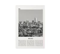 NEOHI Kigali Black And White, Rwanda, Africa Retro City Map Travel Landscape Canvas Art Wall Decor Posters Home Bar Restaurant Garage Cafe Logo Gift 20x30inch(50x75cm)