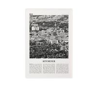NEOHI Kitchener Black And White, Ontario, Canada Retro City Map Travel Landscape Canvas Art Wall Decor Posters Home Bar Restaurant Garage Cafe Logo Gift 12x18inch(30x45cm)