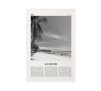 NEOHI Ko Phi Phi Black And White,Thailand Retro City Map Travel Landscape Canvas Modern Poster Wall Art Prints Paintings Living Room Bedroom Decor 24x36inch(60x90cm)