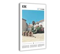 NEOHI KRK Croatia Around World Travel Landscape of Famous European Cities Canvas Modern Poster Wall Art Prints Paintings Living Room Bedroom Decor 12x18inch(30x45cm)