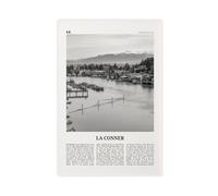 NEOHI La Conner Black And White, Washington, USA City Travel Landscape Canvas Modern Poster Wall Art Prints Paintings Living Room Bedroom Decor 12x18inch(30x45cm)