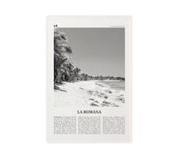 NEOHI La Romana Black And White, Dominican Republic, Caribbean City Travel Landscape Canvas Wall Art Posters And Prints Room Aesthetic Bedroom Office Decor 16x24inch(40x60cm)