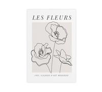 NEOHI Les Fleurs Simple Lines Room Aesthetics Canvas Art Wall Decor Posters Home Bar Restaurant Garage Cafe Logo Gift 12x18inch(30x45cm)