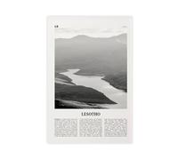 NEOHI Lesotho Black And White, Country Maseru, Africa City Travel Landscape Canvas Wall Art Posters And Prints Room Aesthetic Bedroom Office Decor 12x18inch(30x45cm)