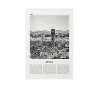 NEOHI Lucca Black And White, Italy, Tuscany, Italia, Europe Retro City Map Travel Landscape Canvas Modern Poster Wall Art Prints Paintings Living Room Bedroom Decor 24x36inch(60x90cm)