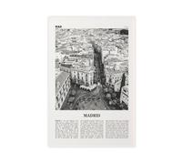 NEOHI Madrid Black And White Sky, Spain, España Retro City Map Travel Landscape Canvas Art Wall Decor Posters Home Bar Restaurant Garage Cafe Logo Gift 16x24inch(40x60cm)