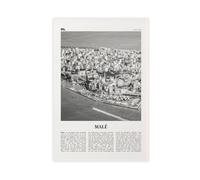 NEOHI Malé Black And White, Maldives, Mahal City Travel Landscape Canvas Wall Art Posters And Prints Room Aesthetic Bedroom Office Decor 20x30inch(50x75cm)