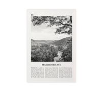 NEOHI Mammoth Cave Black And White, Kentucky, USA Retro City Map Travel Landscape Canvas Modern Poster Wall Art Prints Paintings Living Room Bedroom Decor 24x36inch(60x90cm)