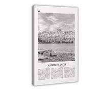 NEOHI Mammoth Lakes Black And White, California, USA, United States Retro City Map Travel Landscape Canvas Art Wall Decor Posters Home Bar Restaurant Garage Cafe Logo Gift 24x36inch(60x90cm)