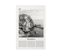 NEOHI Manarola Black And White, Liguria, Italy, Italia Retro City Map Travel Landscape Canvas Art Wall Decor Posters Home Bar Restaurant Garage Cafe Logo Gift 16x24inch(40x60cm)
