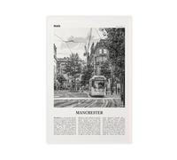 NEOHI Manchester Black And White England Street, England, UK, United Kingdom Retro City Map Travel Landscape Canvas Art Wall Decor Posters Home Bar Restaurant Garage Cafe Logo Gift 16x24inch(40x60cm)