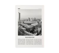 NEOHI Manchester Black And White England View, England, UK, United Kingdom Retro City Map Travel Landscape Canvas Wall Art Posters And Prints Room Aesthetic Bedroom Office Decor 12x18inch(30x45cm)