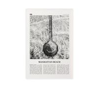 NEOHI Manhattan Beach Black And White, California USA United States City Travel Landscape Canvas Modern Poster Wall Art Prints Paintings Living Room Bedroom Decor 20x30inch(50x75cm)