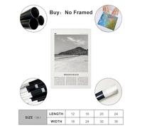 NEOHI Mission Beach Black And White Queensland, Australia City Travel Landscape Canvas Wall Art Posters And Prints Room Aesthetic Bedroom Office Decor 24x36inch(60x90cm)