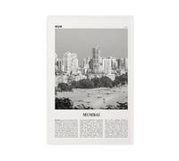 NEOHI Mumbai Black And White, India, Bombay, Maharashtra, Asia Retro City Map Travel Landscape Canvas Modern Poster Wall Art Prints Paintings Living Room Bedroom Decor 12x18inch(30x45cm)